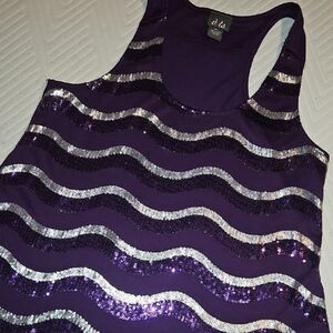 Dots Purple Tank Top with Sequins